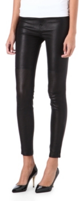 J BRAND L8001 super-skinny mid-rise perforated leather jeans