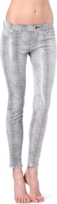 J BRAND Python print super-skinny mid-rise leather leggings