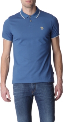 PAUL SMITH JEANS Zebra appliqu&eacute; mercerised-cotton polo shirt