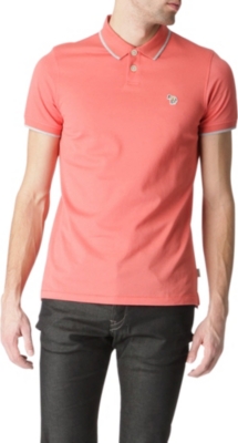 PAUL SMITH JEANS Zebra appliqu&eacute; mercerised-cotton polo shirt