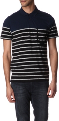 PAUL SMITH JEANS Striped-panel polo shirt