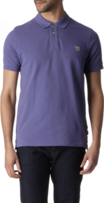 PAUL SMITH JEANS Zebra appliqu&eacute; cotton-piqu&eacute; polo shirt