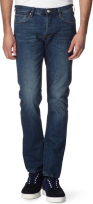 PAUL SMITH JEANS Slim-fit selvedge-denim tapered jeans