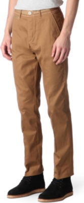 PAUL SMITH RED EAR Tapered mercerised-cotton trousers