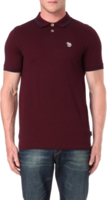PAUL SMITH JEANS Zebra appliqué mercerised-cotton polo shirt