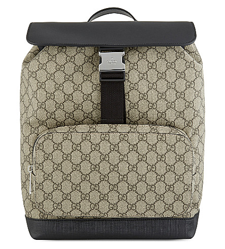 GUCCI - GG supreme leather & canvas backpack | www.bagssaleusa.com