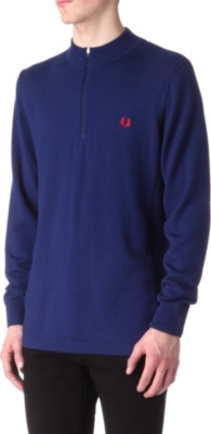 FRED PERRY Bradley Wiggins drop hem knitted jumper