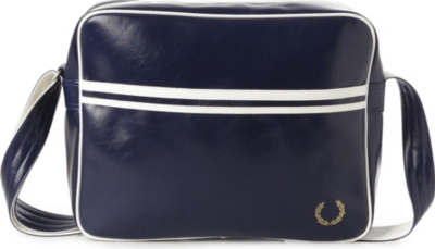 FRED PERRY Striped messenger bag (Navy/white