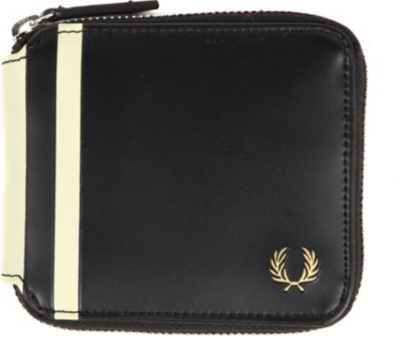 FRED PERRY Zip-around faux-leather wallet