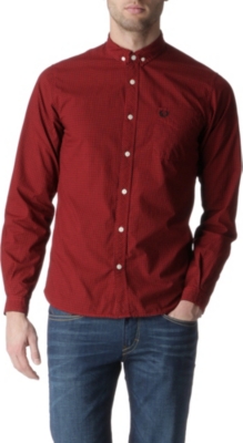 FRED PERRY Gingham single cuff shirt