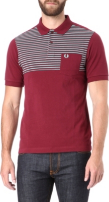 FRED PERRY Half stripe polo shirt