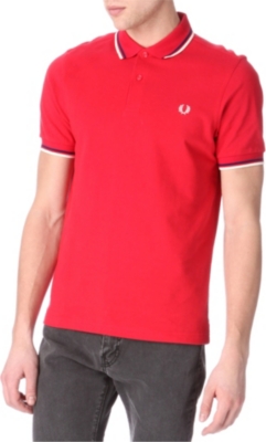FRED PERRY Slim-fit twin-tipped polo shirt