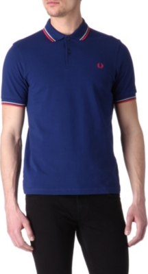FRED PERRY Slim-fit twin-tipped polo shirt