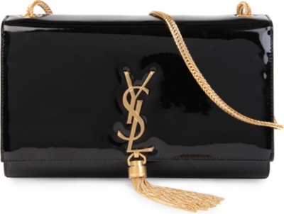 SAINT LAURENT Cassandre large patent-leather shoulder bag