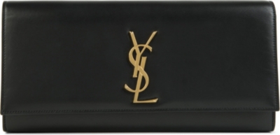 SAINT LAURENT Cassandre leather clutch