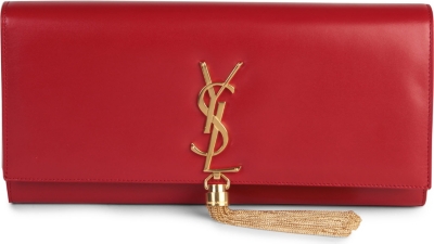 SAINT LAURENT Cassandre leather clutch