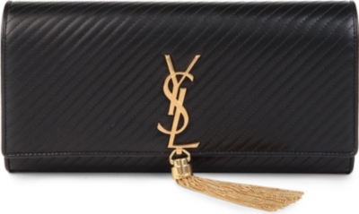 SAINT LAURENT Cassandre quilted leather clutch