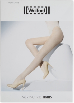 WOLFORD Ribbed merino wool tights