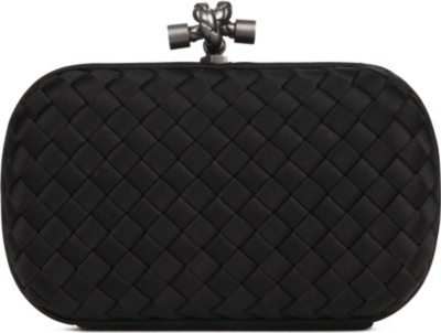 BOTTEGA VENETA Knot intrecciato satin clutch