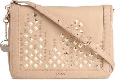DKNY Skyline studded leather clutch