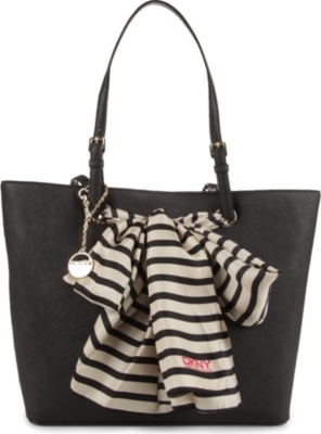 DKNY Saffiano leather scarf shopper