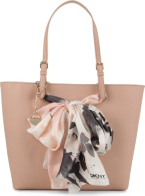DKNY Saffiano leather scarf shopper