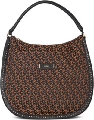 DKNY Town & Country studded monogram hobo