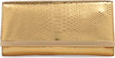 MICHAEL KORS Tilda python leather clutch