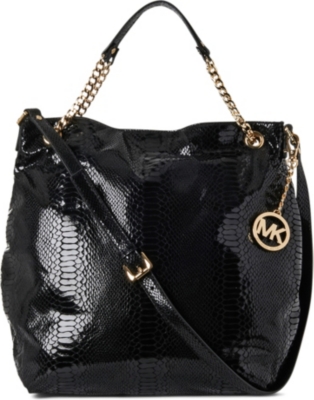 MICHAEL KORS Jet Set Chain large mock-python shoulder bag