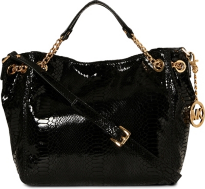 MICHAEL KORS Jet Set Chain medium mock-python tote