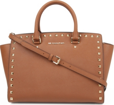 MICHAEL KORS Selma studded saffiano messenger bag