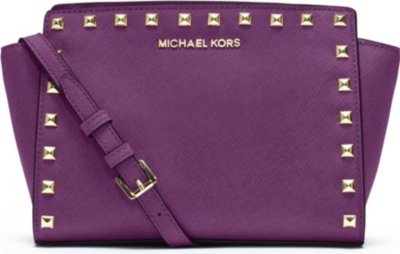 MICHAEL KORS Selma studded saffiano messenger bag