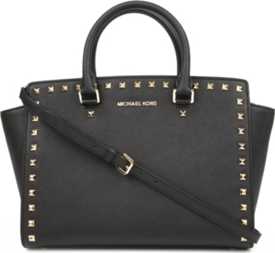 MICHAEL KORS Selma studded saffiano messenger bag