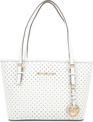 MICHAEL KORS Jet Set Travel mini perforated leather tote