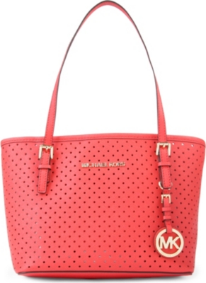 MICHAEL KORS Jet Set Travel mini perforated leather tote