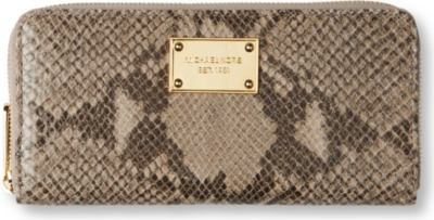 MICHAEL KORS Jet Set python-print leather wallet