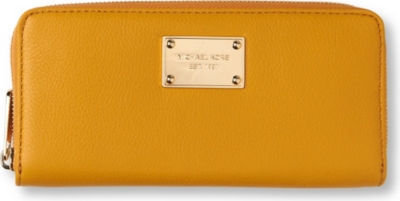 MICHAEL KORS Jet Set pebbled leather wallet (Marigold