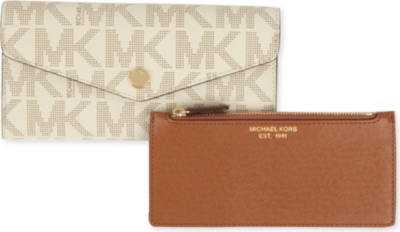 MICHAEL KORS Saffiano leather tri-fold wallet