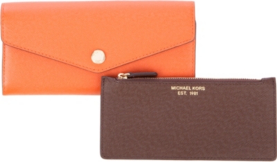 MICHAEL KORS Saffiano leather tri-fold wallet