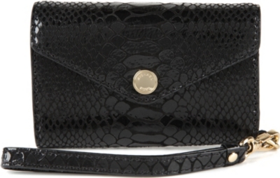 MICHAEL KORS Python-embossed iPhone wallet wristlet