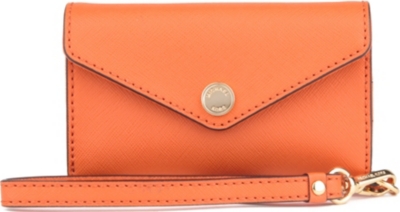 MICHAEL KORS Saffiano leather iPhone wallet wristlet