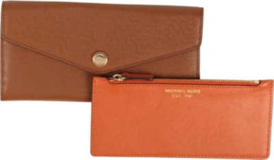 MICHAEL KORS Saffiano leather tri-fold wallet