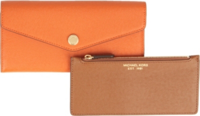 MICHAEL KORS Saffiano leather tri-fold wallet