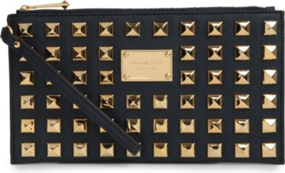 MICHAEL KORS Pyramid stud zip clutch