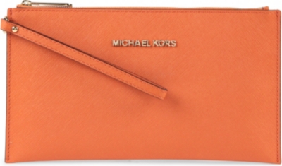 MICHAEL KORS Jet Set saffiano leather clutch