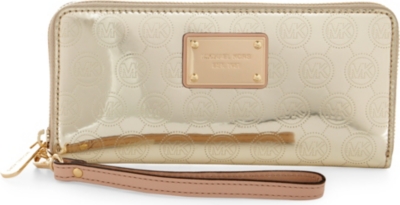 MICHAEL KORS Metallic leather iPhone continental wallet