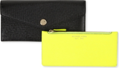 MICHAEL KORS Saffiano leather tri-fold wallet