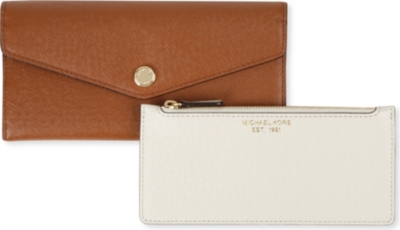 MICHAEL KORS Saffiano leather tri-fold wallet