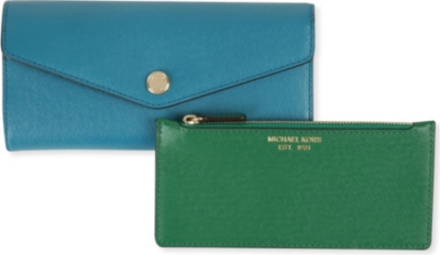 MICHAEL KORS Saffiano leather tri-fold wallet