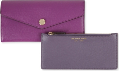 MICHAEL KORS Saffiano leather tri-fold wallet